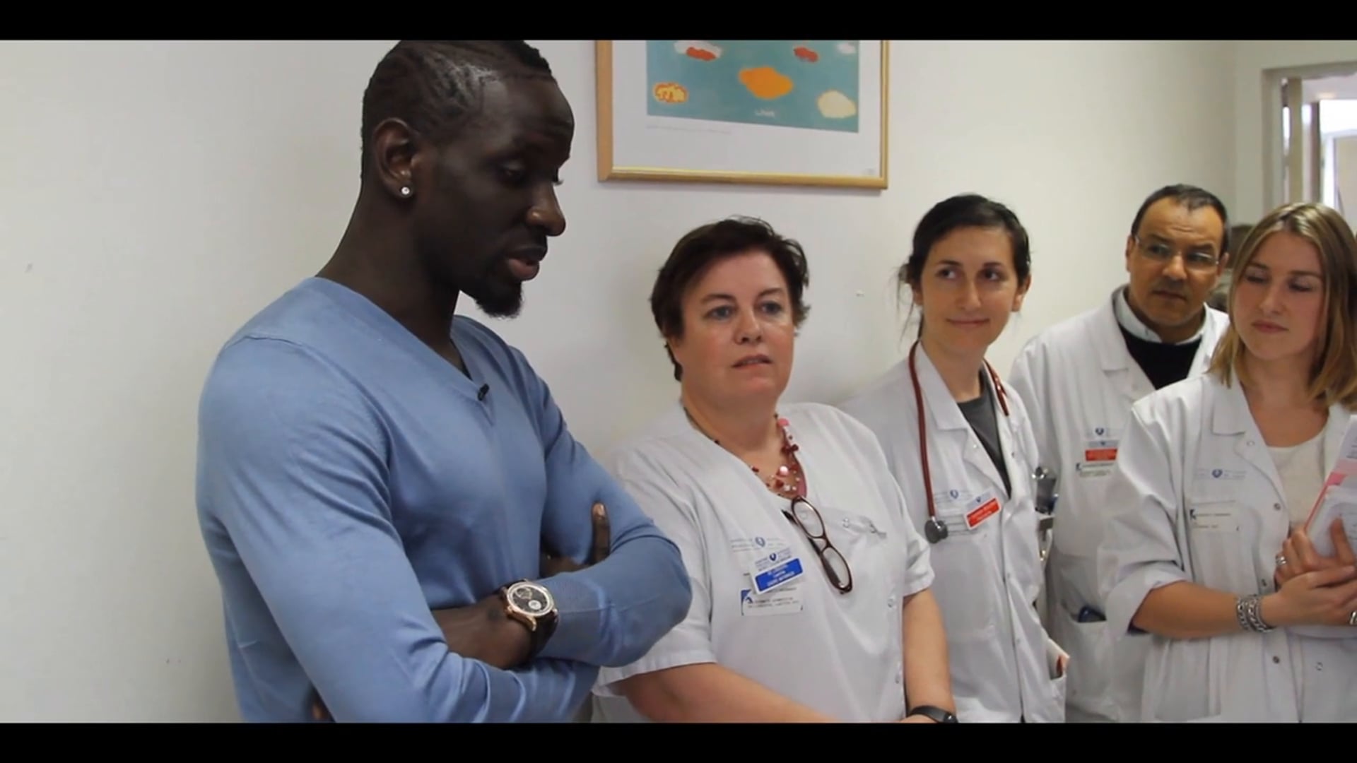 Visite de Mamadou Sakho à l'hôpital Bichat