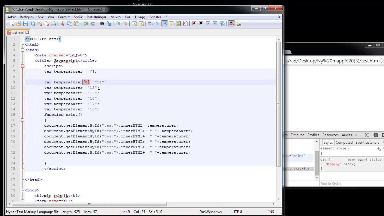 javascript array on Vimeo