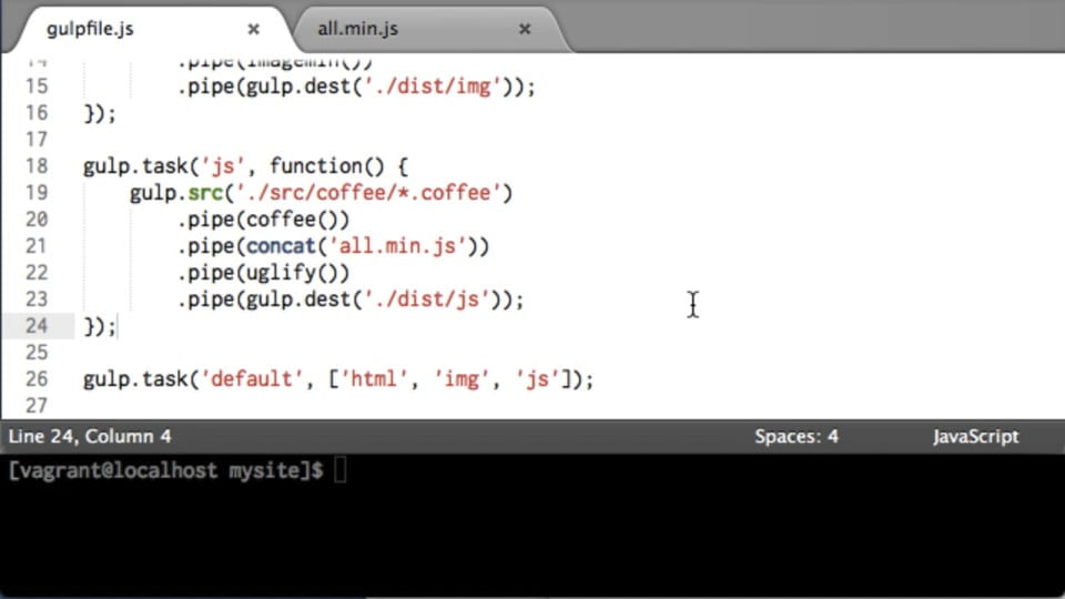 #09 gulp.watch()を使ってみよう | 【サポート終了】 gulp入門 - プログラミングならドットインストール