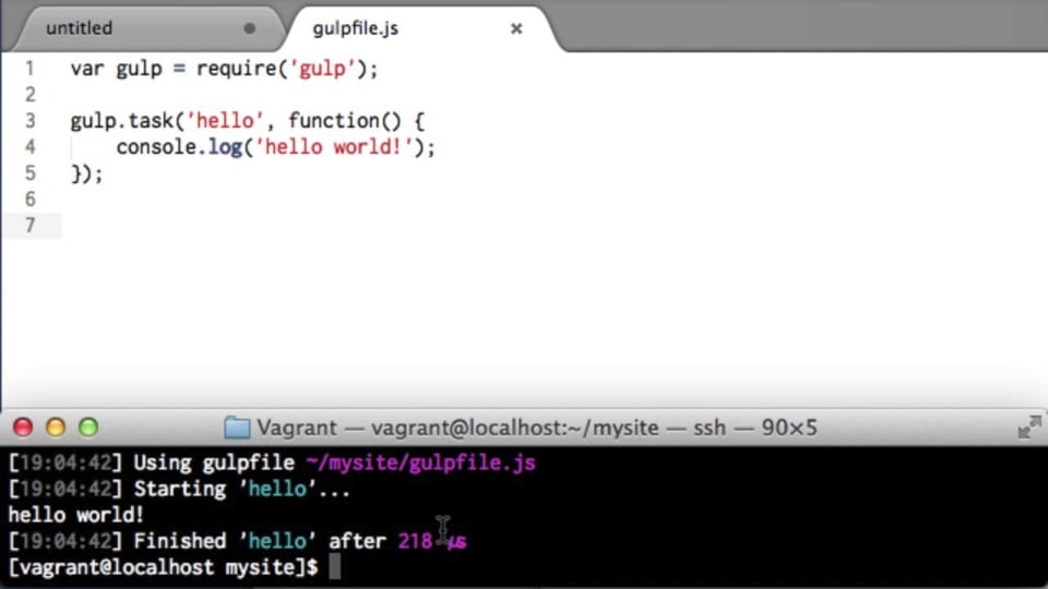 #04 gulp.task()を使ってみよう | 【サポート終了】 gulp入門 - プログラミングならドットインストール