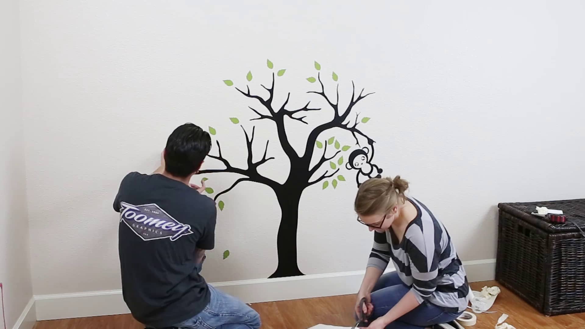 Installing a Tree Wall Decal using Center Hinge Method on Vimeo