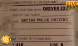 Man Gets Ticket for Eating a Cheeseburger