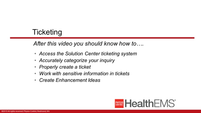 HealthEMS 1003 - Essentials - Ticketing