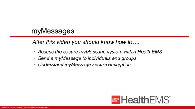 HealthEMS 1004 - Essentials - myMessages