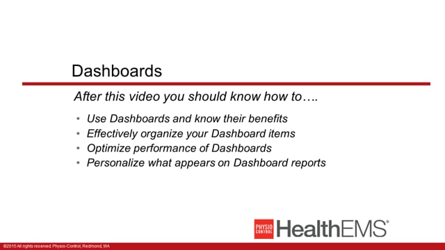 HealthEMS 1005 - Essentials - myDashboard