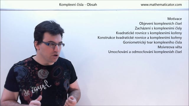 1. Komplexní čísla - Obsah kurzu