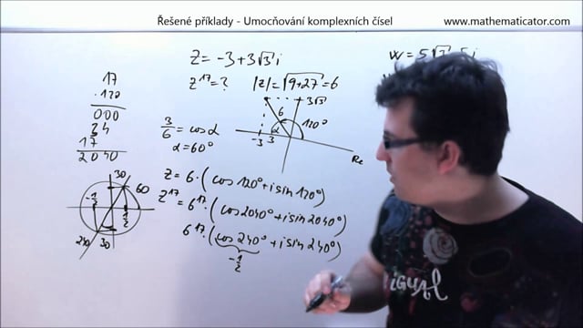 19. Řešené příklady - Umocňování komplexních čísel