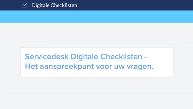 Servicedesk Digitale Checklisten