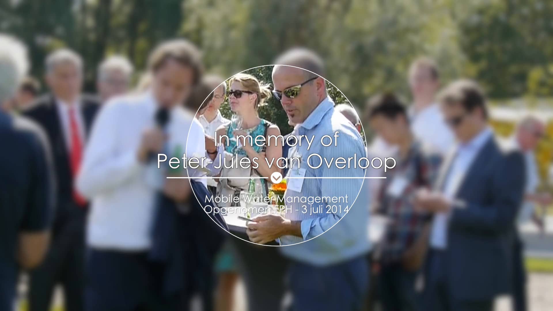 In Memory of - Peter-Jules van Overloop - MWM/FPH TUDelft on Vimeo