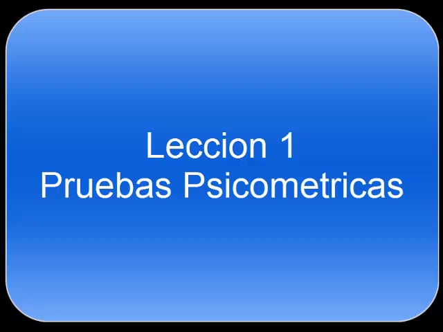 Curso Pruebas Psicometricas On Vimeo