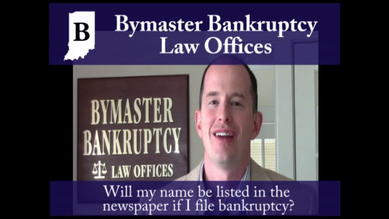 Will my bankruptcy be listed in the newspaper?