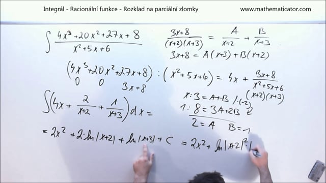 Racionální funkce - rozklad na parciální zlomky 2