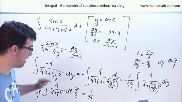 Substituce vedoucí na arctg