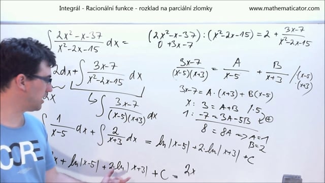 Racionální funkce - rozklad na parciální zlomky 1