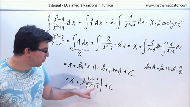 Dva integrály racionální funkce