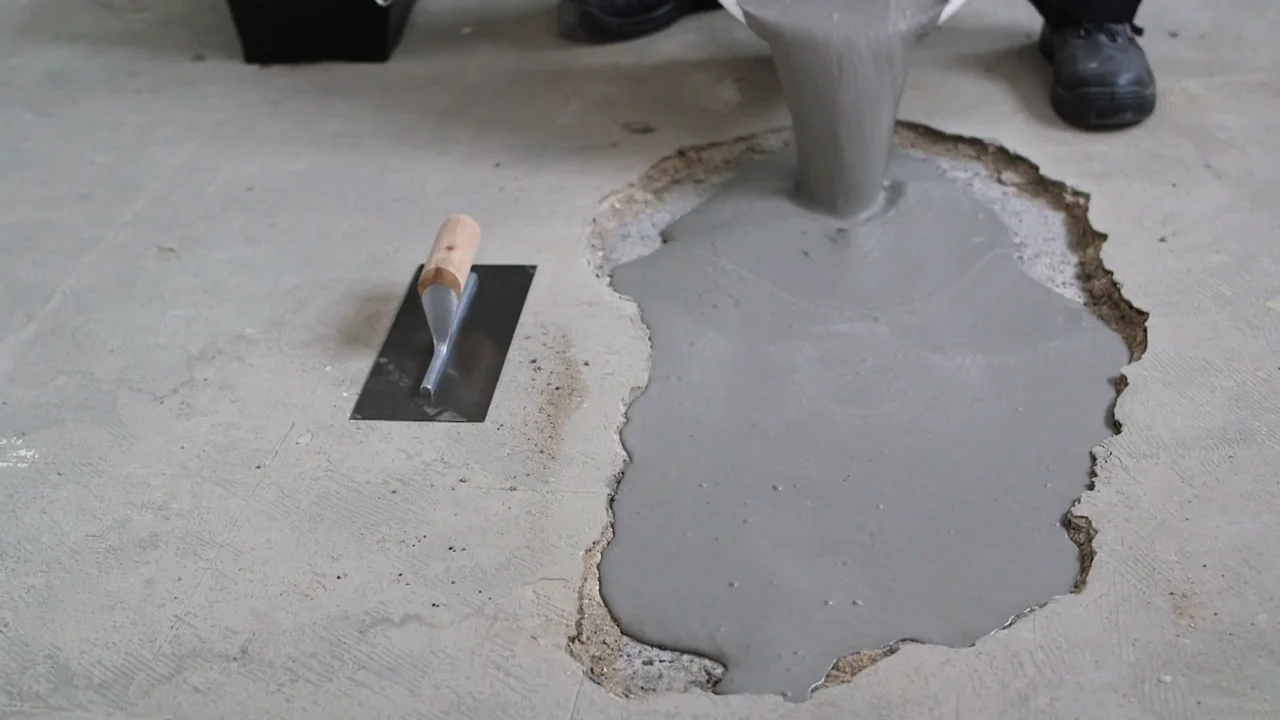 How to quickly fill a hole in concrete using Watco Flowpatch on Vimeo