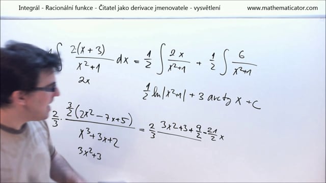 Racionální funkce - Čitatel jako derivace jmenovatele - vysvětlení