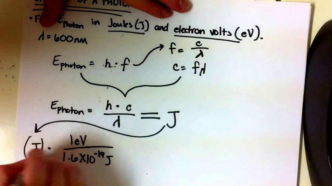 Easy conversion between joules to electronvolts on Vimeo