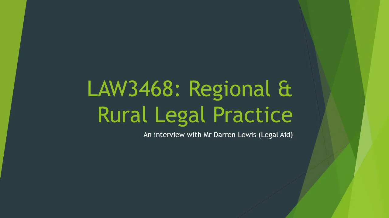 An interview with Mr Darren Lewis (Legal Aid) on Vimeo