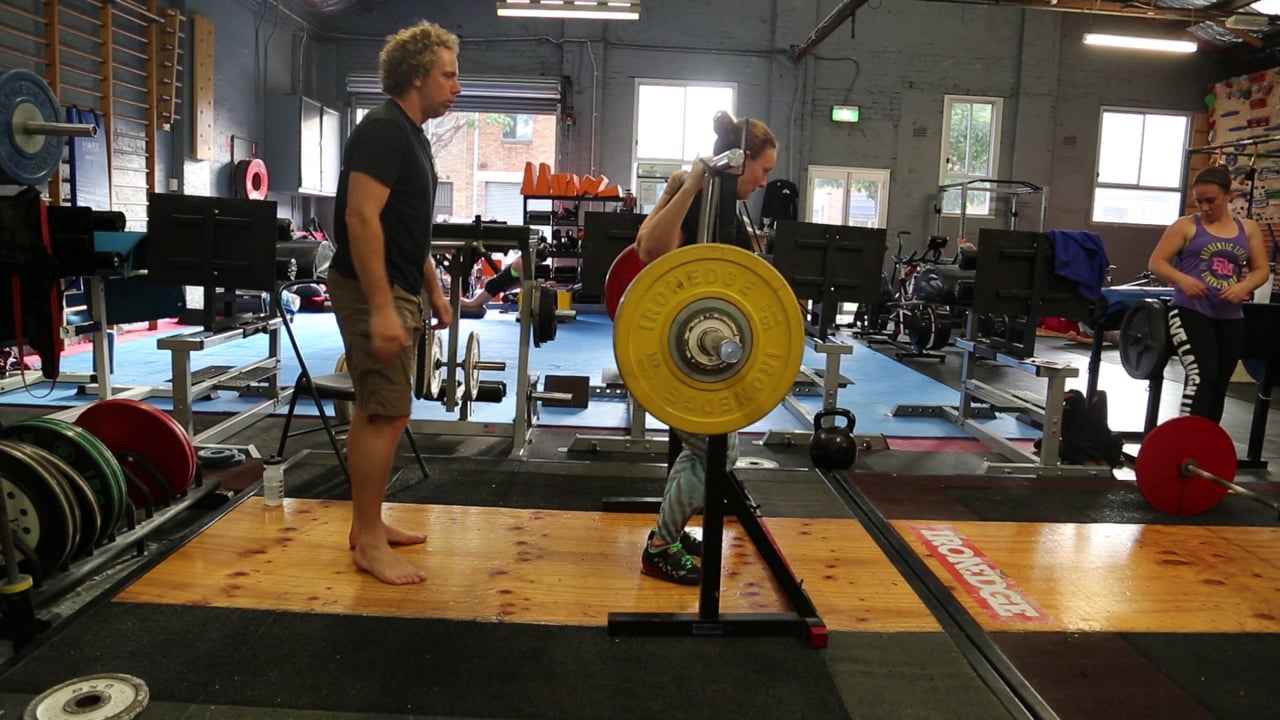 Cambered Bar Back Squat 123kg Lizanne (61kg)