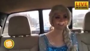 Elsa Driving to Surprise Little Super Fans