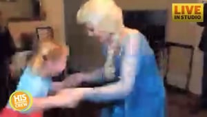 Elsa Holds Dance Party for Two Little Fans