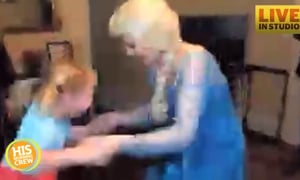 Elsa Holds Dance Party for Two Little Fans