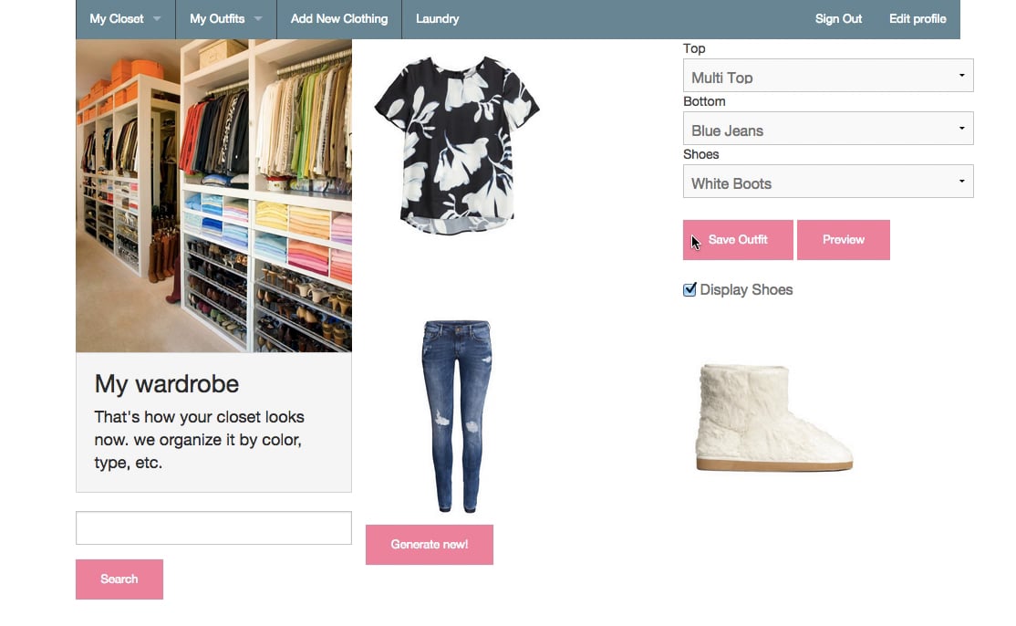 My wardrobe app preview on Vimeo