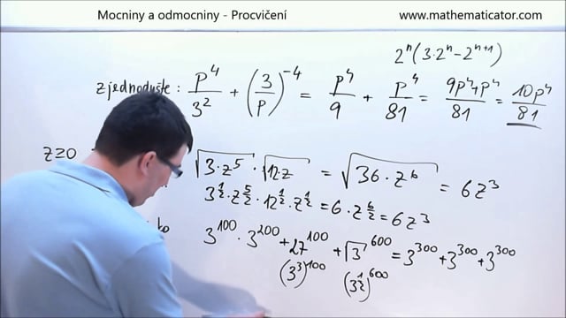 Mocniny a odmocniny - procvičení