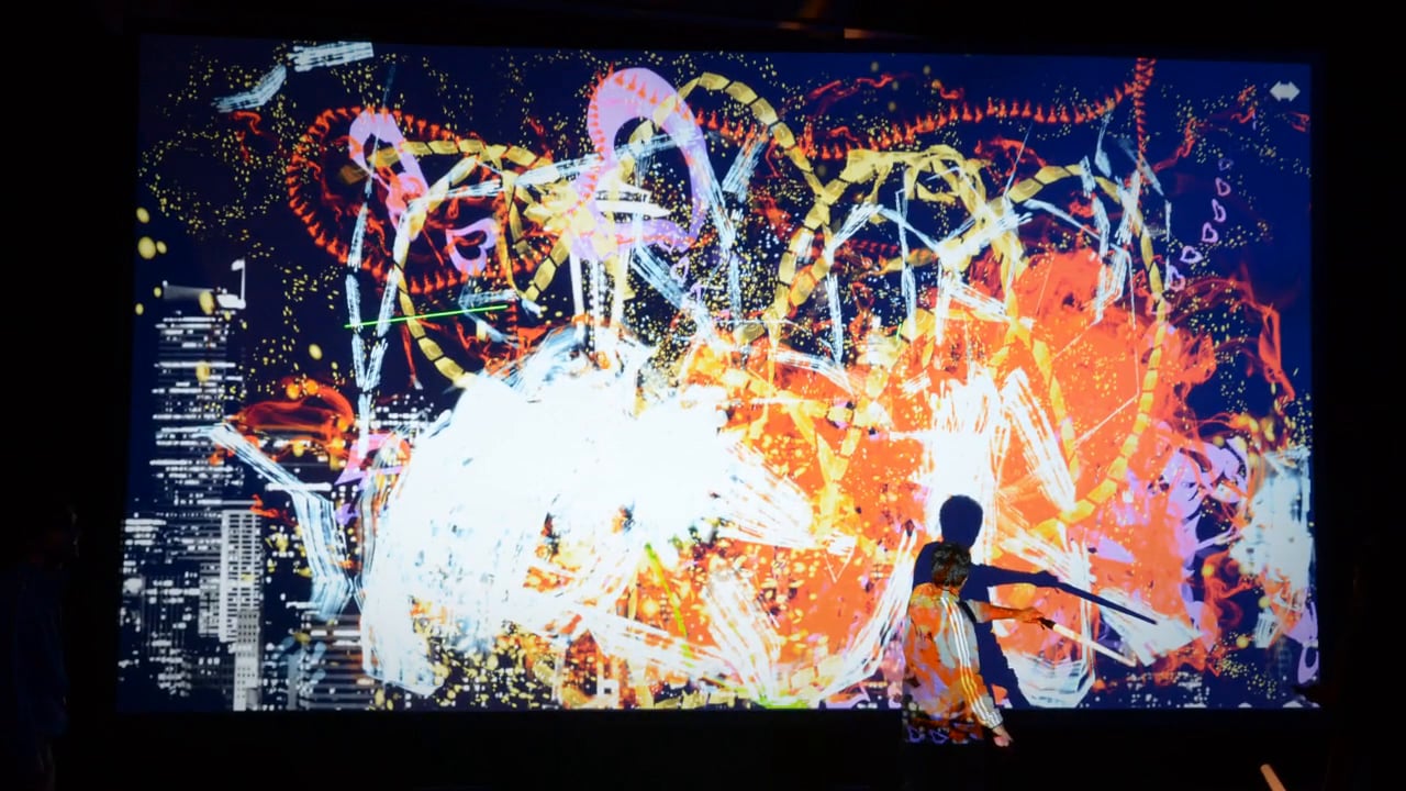 Screenshot of Loplite, interactive light drawing