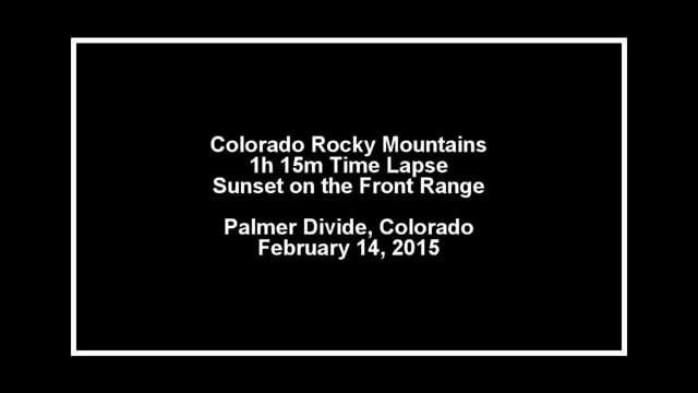 Colorado Rocky Mountains - Sunset Time Lapse