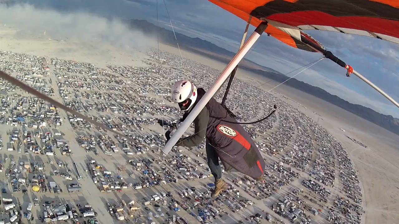 Hang Gliding Into Burning Man