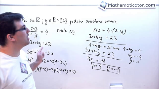 Řešené příklady - Soustavy rovnic a kvadratické rovnice