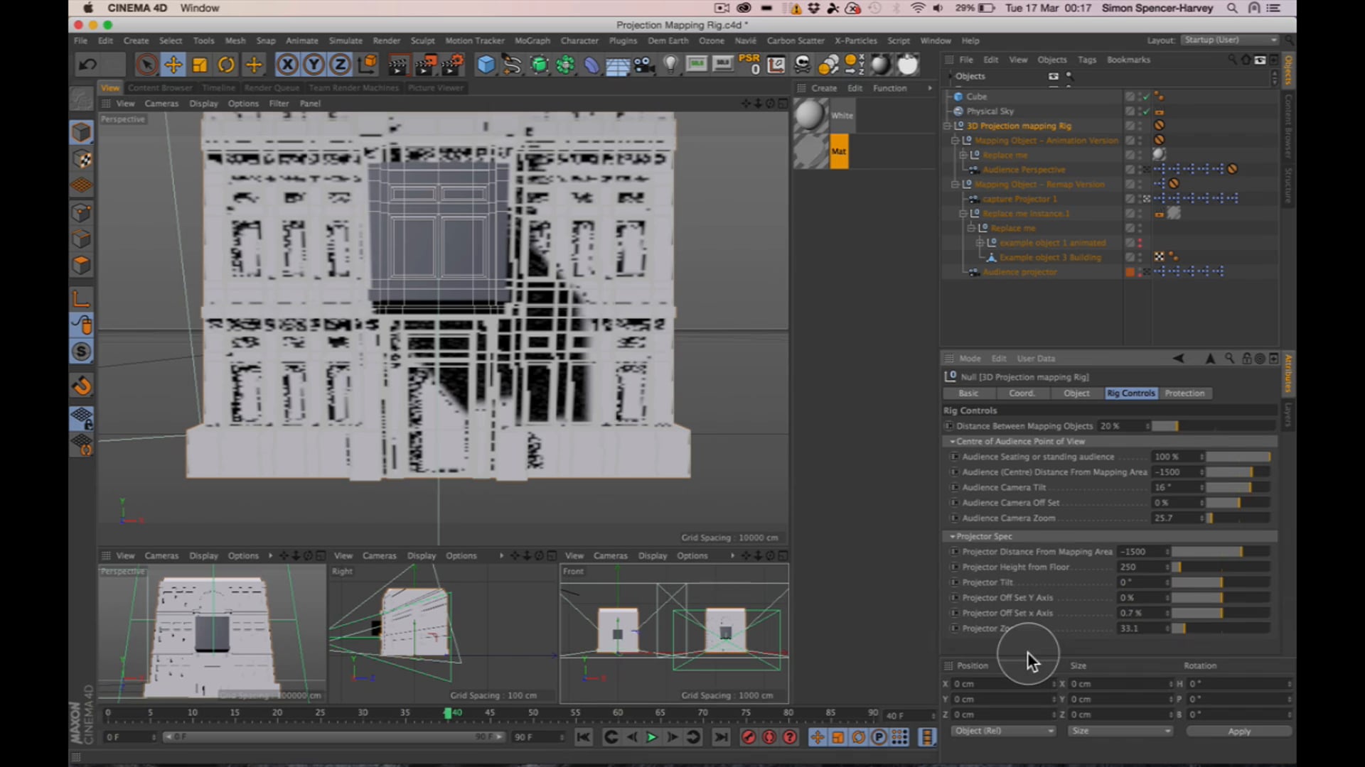 3D C4D Projection Mapping Rig