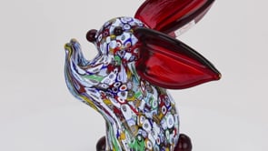 Sculptures & Figurines - Objects of Art glass - Various Collections: Rabbit  Figurine in Murrine Millefiori Gold - Animals - Original Murano glass OMG