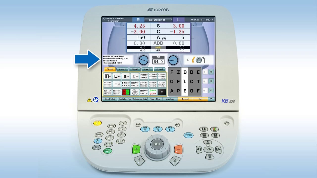 CV5000S Portuguese 6.4 Lateral Horizontal Phoria Measurement Von