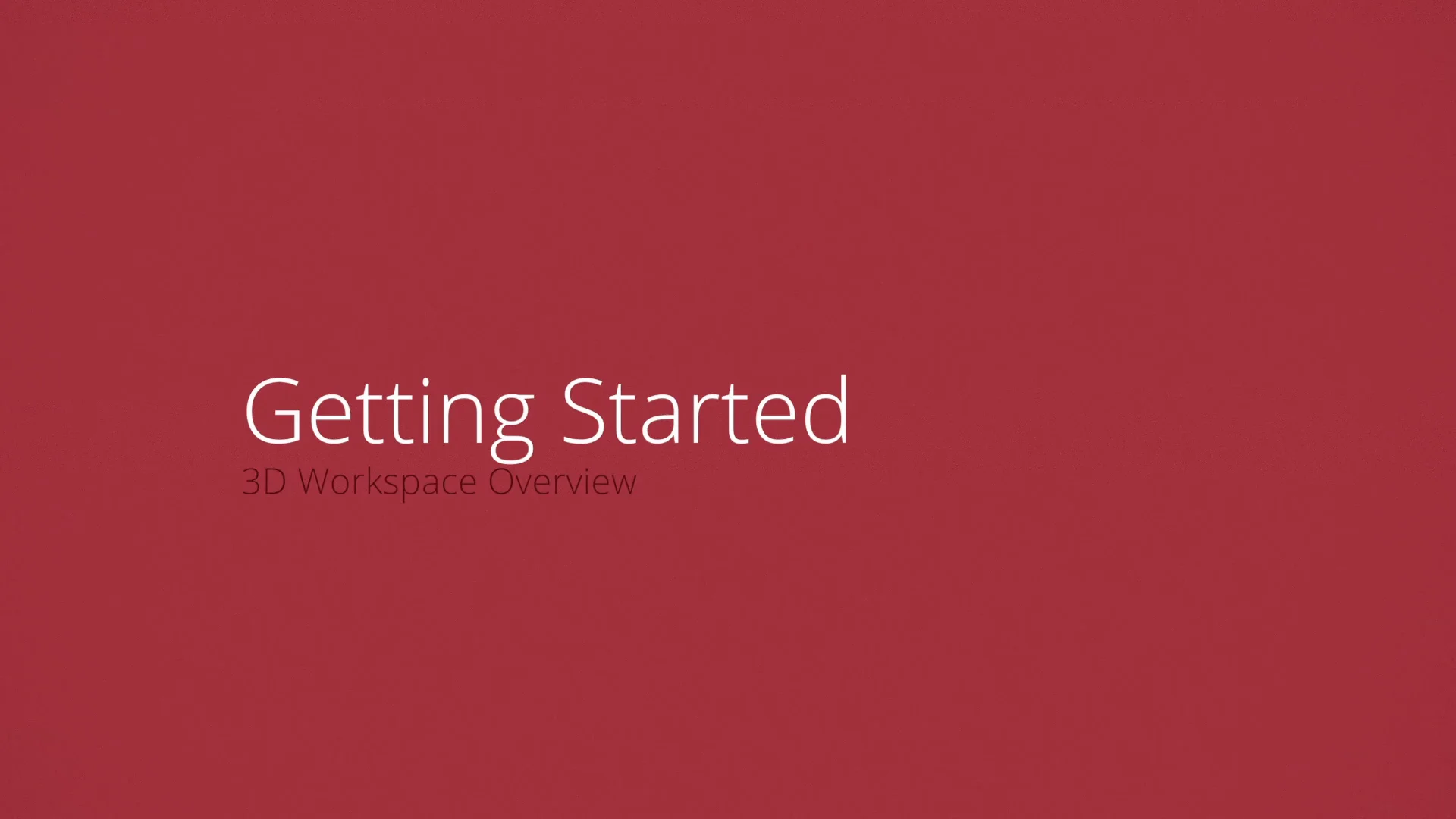 3D Workspace Overview on Vimeo