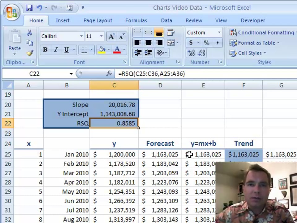 Excel Video 103 Forecasting Part 3