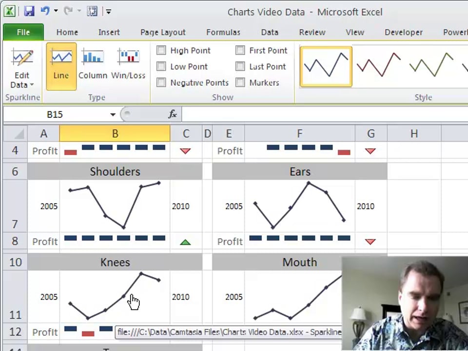Excel Video 112 Creating a Sparkline Dashboard Part 2