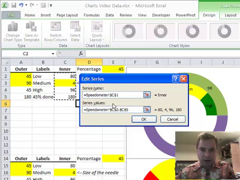 Excel Video 120 Speedometer Charts Part 4