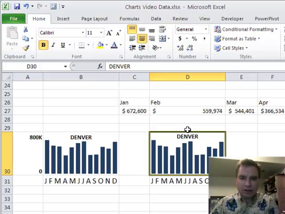 Excel Video 115 Formatting with Sparklines