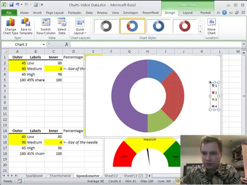 Excel Video 119 Speedometer Charts Part 3