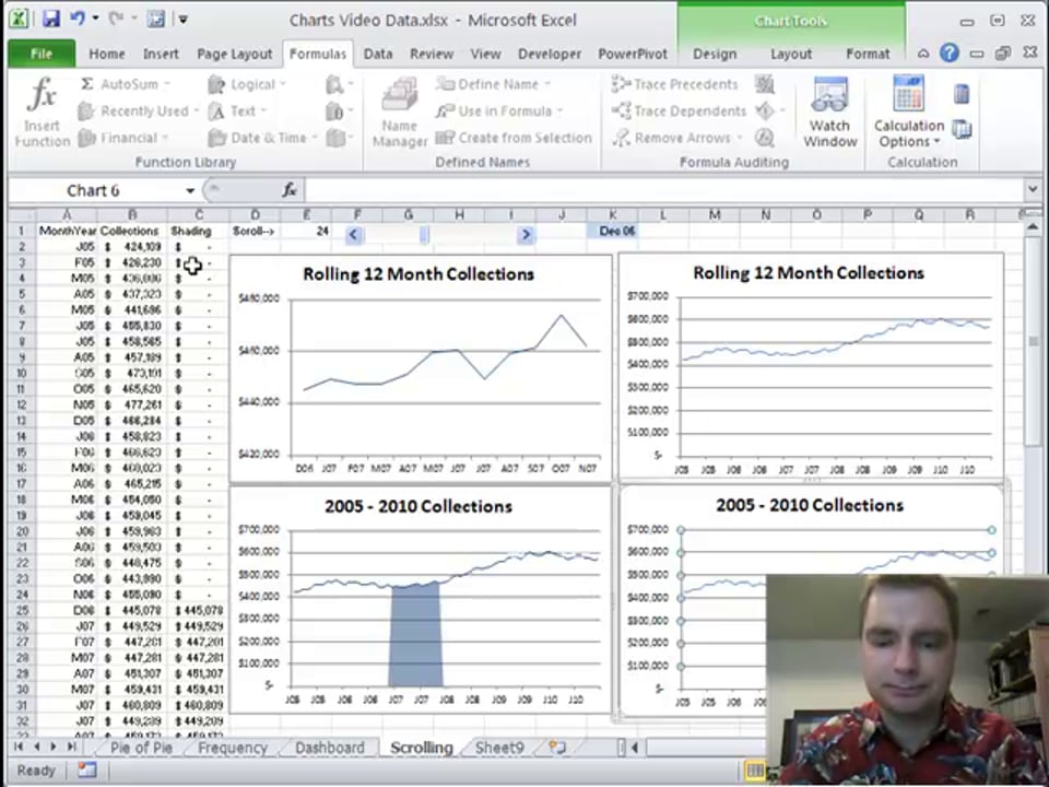 Excel Video 136 Using OFFSET to Update the Scrolling Chart