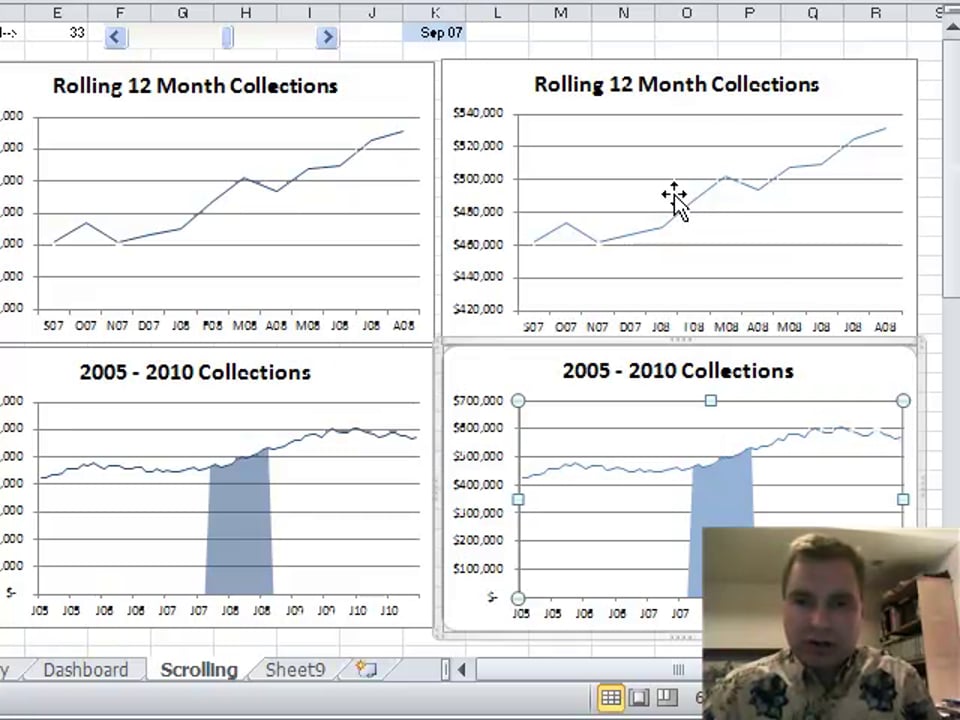 Excel Video 137 Updating the Scrolling Chart Data
