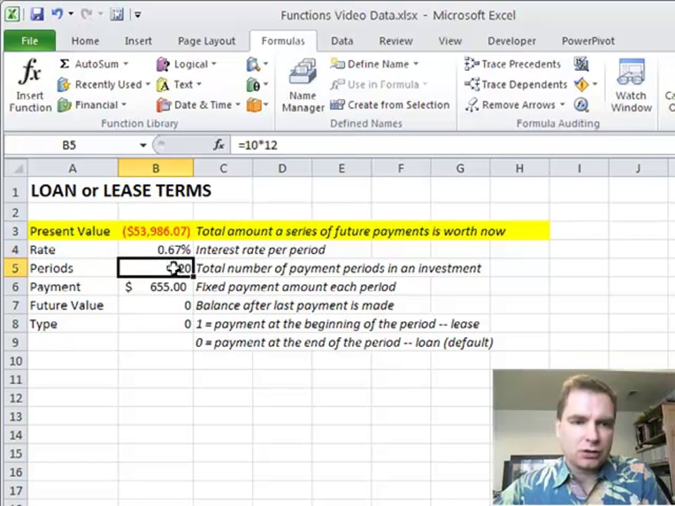 Excel Video 142 PV Present Value
