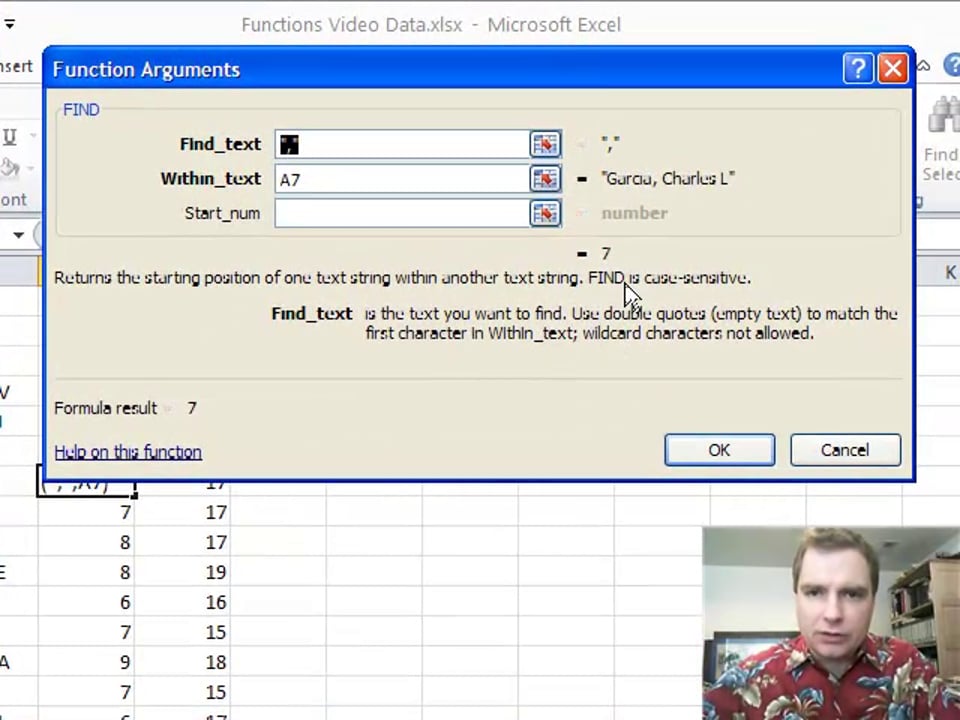 Excel Video 154 FIND and LEN
