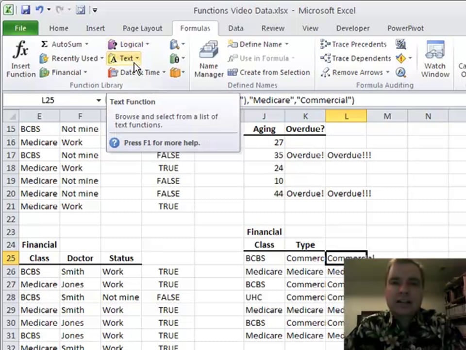 Excel Video 150 NOT