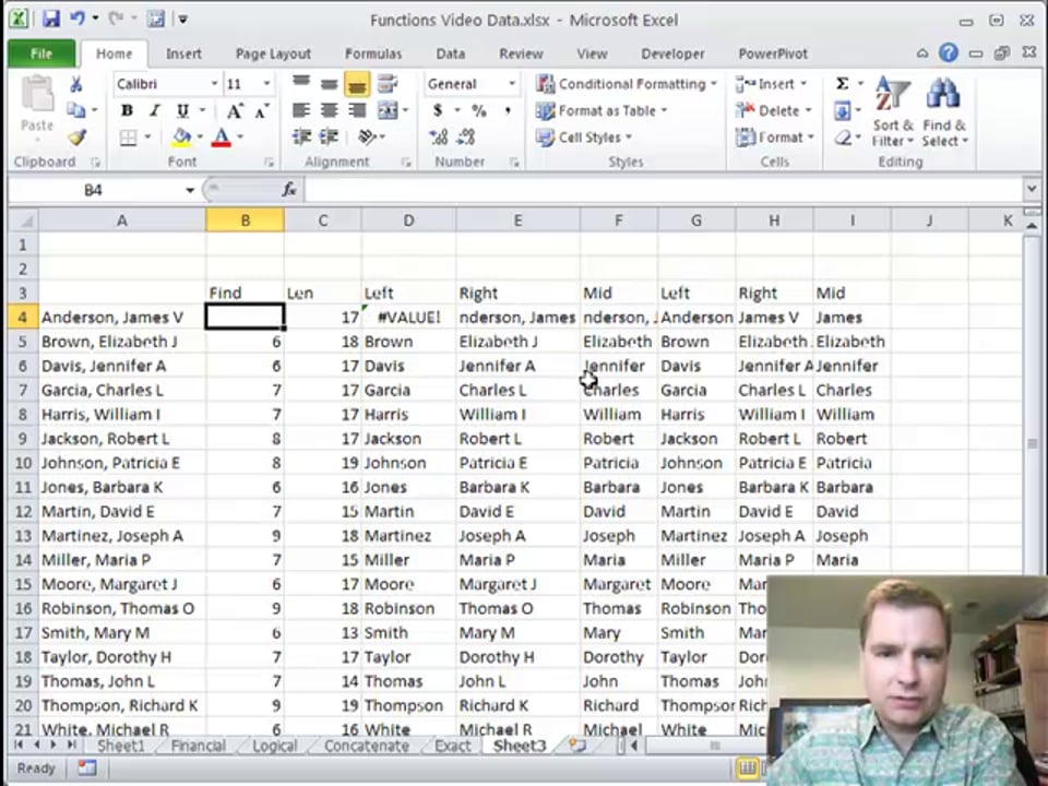 Excel Video 158 Combining Text Functions
