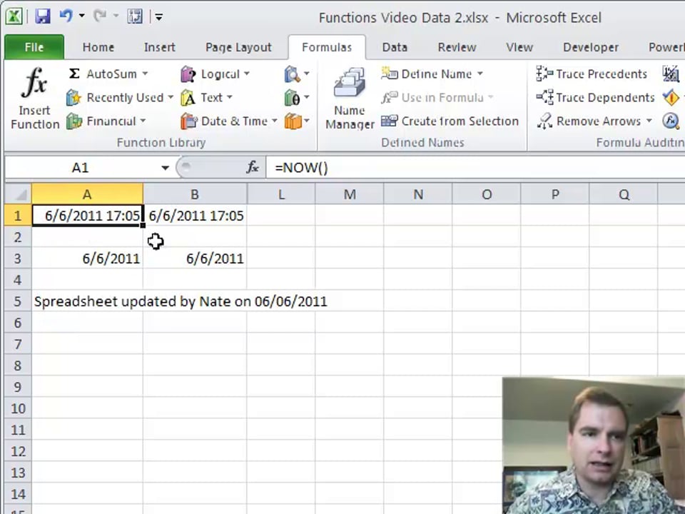 Excel Video 163 NOW and TODAY