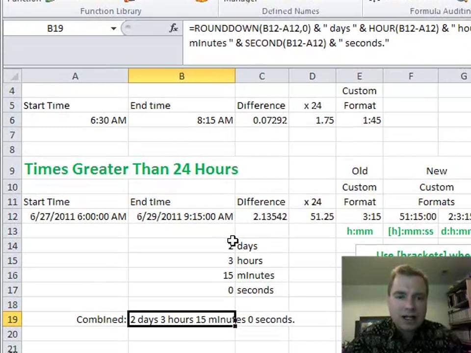 Excel Video 170 HOUR, MINUTE, and SECOND